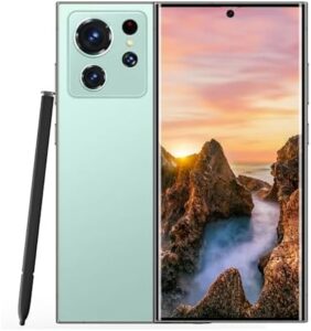 Unlocked S24 Ultra smartphone, light cyan, 6.8" HD screen, built-in pen