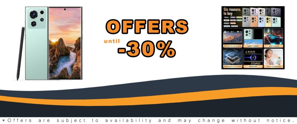Unlocked Android 13 S24 Ultra Smartphone 108MP Camera 6.8″ HD Screen 8+256GB Dual SIM Phone with Built-in Pen